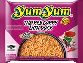 Yum Yum Instant Noedels Rode Curry Eend smaak - 30 x 60gr - Voordeelverpakking