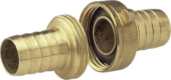 Messing slangkoppeling 3-delig met afdichting 33,3 mm draad 19 mm slang Gardena verlengstuk
