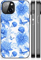 Bloemen Hoesje voor Apple iPhone 14 Flowers Blue