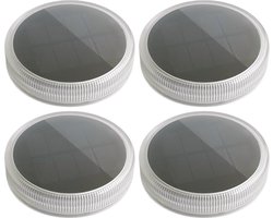 RexTech Solar buitenlamp - Grondspot 'Round' - Voordeelset van 4 stuks - Met schemersensor - Op zonne-energie
