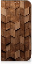 Book Wallet Case Geschikt voor iPhone 15 Plus Wooden Cubes