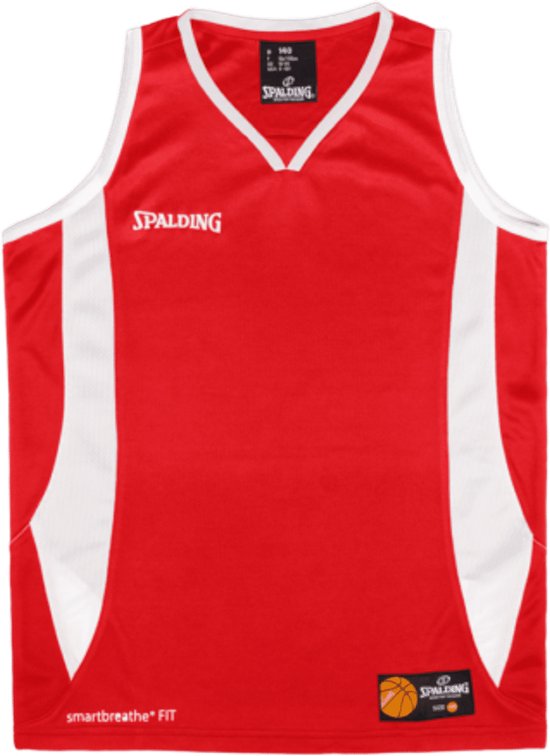 Spalding Jam Basketbalshirt Kinderen - Rood / Wit | Maat: 140