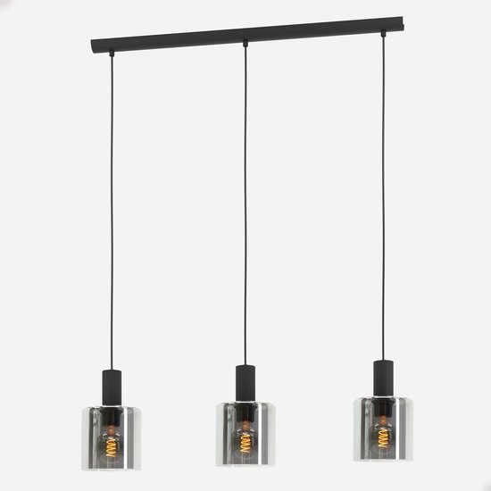 EGLO Gorosiba - Lampe à suspension - E27 - 85 cm - Zwart