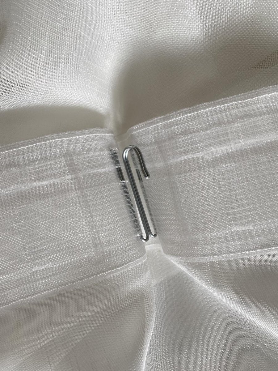 ROOM99 Novelia Gordijn met plooiband, 300 x 250 cm breed x hoogte, voor woonkamer, slaapkamer, transparant modern gordijn, voor woonkamer, slaapkamer, glad wit, 1 stuk