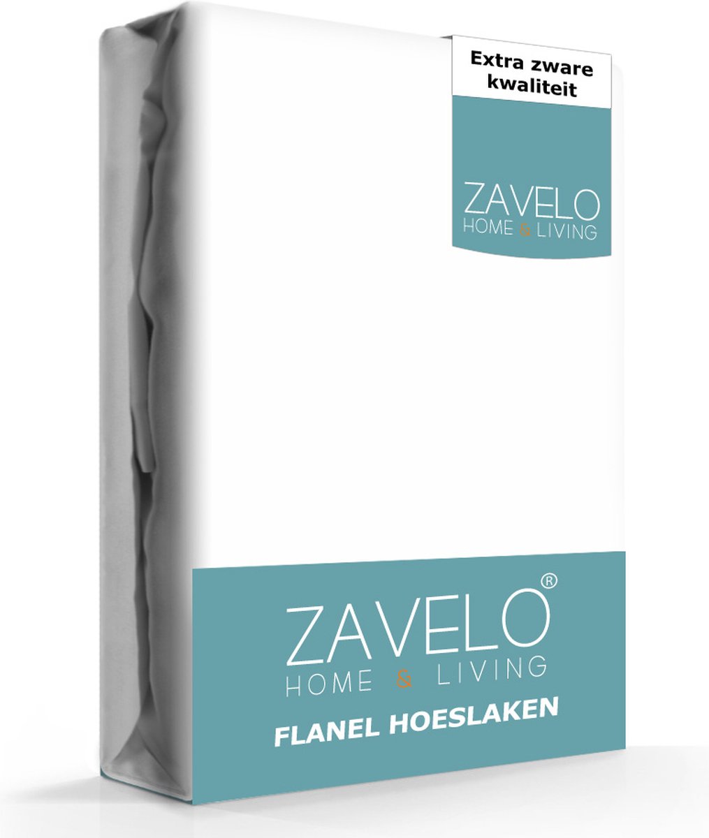 Zavelo Hoeslaken Flanel Wit - Lits-jumeaux (160x200 cm) - 100% Gekamd katoen - 30 cm Hoekhoogte - Zacht & Comfortabel
