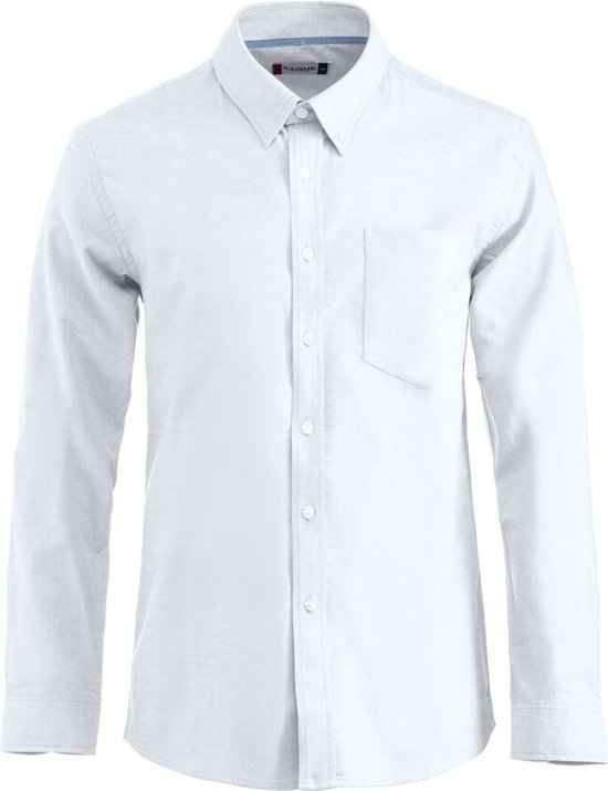 Clique Oxford Luxe Klassiek Overhemd met borstzak maat 4XL kleur Wit