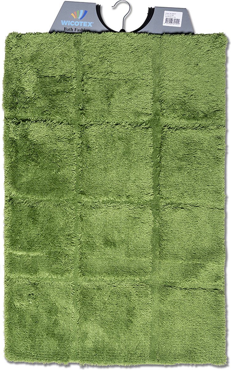 Wicotex - Badmat ruit groen - Antislip onderkant - Afmeting 60x90cm