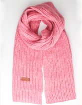 Auxane scarf- Accessories Junkie Amsterdam- Dames sjaal- Winter- Warm- Synthetisch- Leren label- Roze