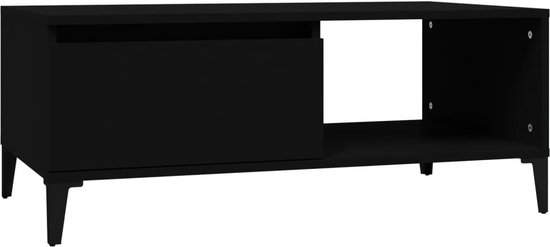 vidaXL Salontafel Style industriel - 90 x 50 x 36,5 cm - Zwart - Table