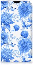 Smart Cover voor geschikt voor iPhone 13 mini Flowers Blue