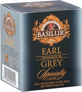 BASILUR Earl Grey - Thé noir de Ceylan à l'huile de bergamote, en sachet, 10x2 g