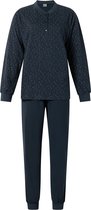 Lunatex dames pyjama 100% tricot Katoen Navy met print - maat L