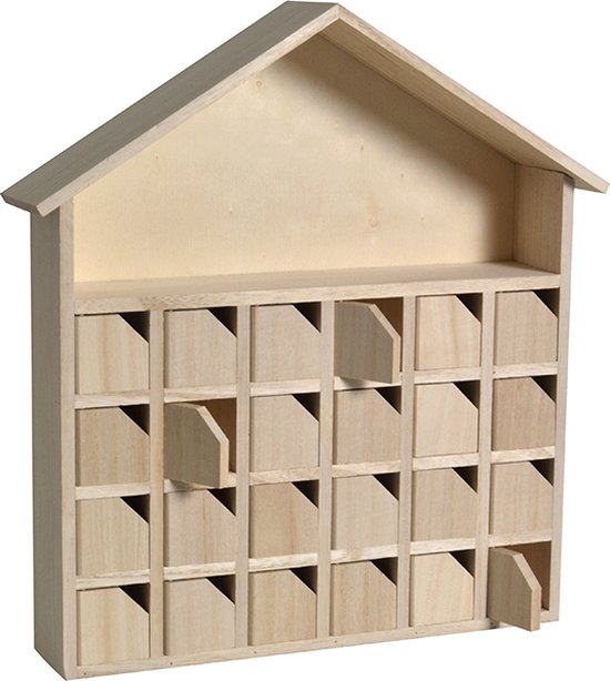 Houten Adventskalender 31,5x7x34 cm - Artemio