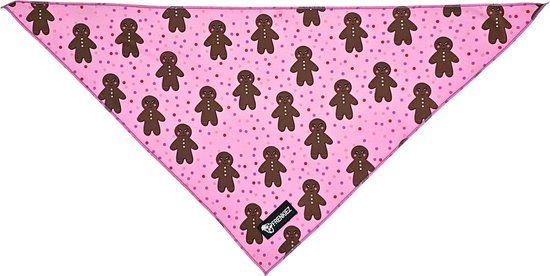Frenkiez Bandana pink gingerbread man small