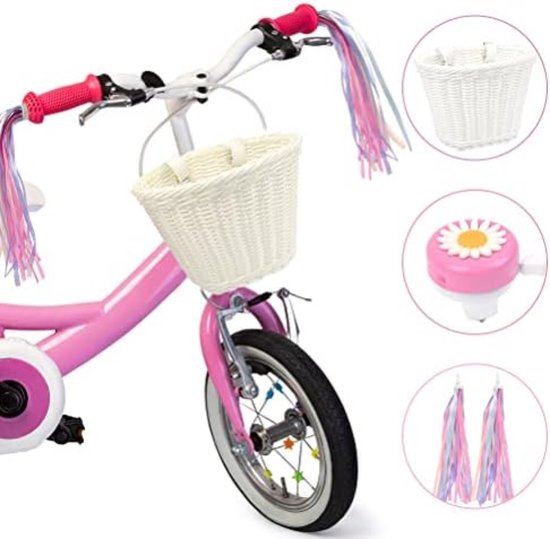 New Looxs kinder fietsmand Asti roze