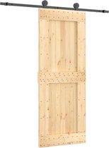 vidaXL - Schuifdeur - met - beslag - 80x210 - cm - massief - grenenhout