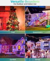 Kerstverlichting buiten, LIGHTNUM 30M 300 LED-kerstverlichting elektriciteit kleurrijk met 8 modi en geheugenfunctie, waterdicht IP44 voor balkon, tuin, reling, Kerstmis, binnen, buitendecoratie [Energieklasse G]