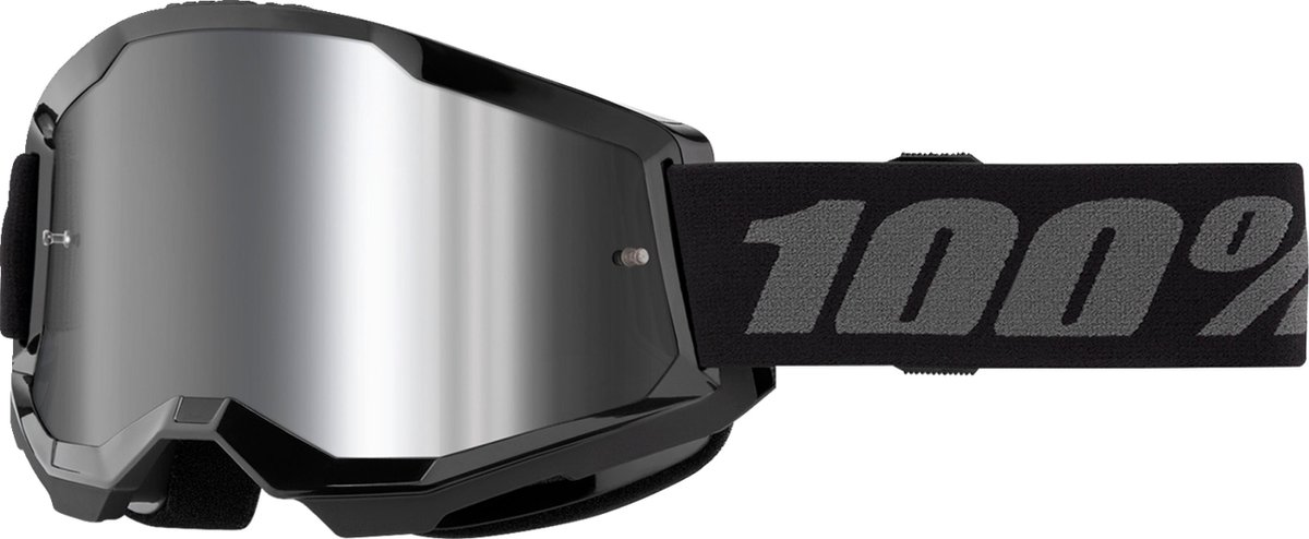 100% Strata 2 Motocross Enduro MTB Cross Bril met Spiegel Lens - Zwart - 100%
