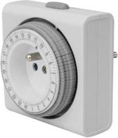 Perel Compacte 24-uurs timer, mechanisch, 230 V, 16 A, 3680 W, Franse aarding type E, wit