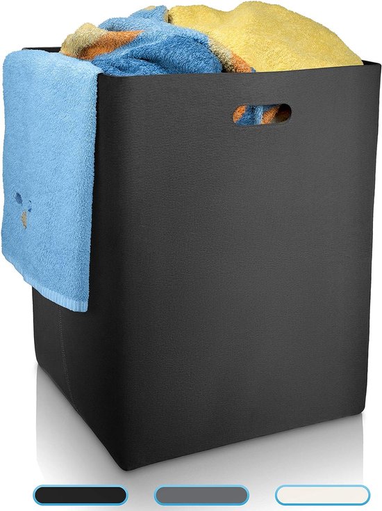 animal-design Laundry Basket - 120 L Willow Laundry Basket with Lid and Washable Fabric Insert, 2 Laundry Rooms, Laundry Collector, Clothes Box, Laundry Box, Colour: White