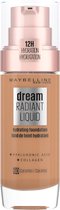 Maybelline New York - Dream Radiant Liquid - 60 Caramel - Foundation Geschikt voor de Droge Huid met Hyaluronzuur - 30 ml
