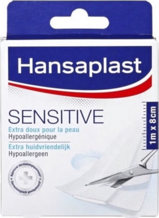 Hansaplast Pleisters – Sensitive , 1mx8cm  - 1 stuks