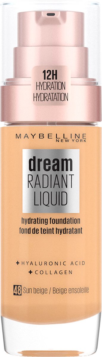 Bol.com Maybelline New York - Dream Radiant Liquid - 48 Sun Beige - Foundation Geschikt voor de Droge Huid met Hyaluronzuur - 30 ml aanbieding