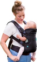 Flip 4-in-1 draagzak met wasbaar slabbetje - Ergonomisch, converteerbaar, naar binnen en naar buiten gericht, voor en achter dragen voor pasgeborenen en oudere baby's van 8-30 lbs