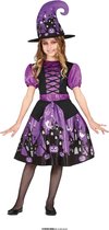 Guirca - Heks & Spider Lady & Voodoo & Duistere Religie Kostuum - Paarse Heks Patsie Boem - Meisje - Paars - 10 - 12 jaar - Halloween - Verkleedkleding