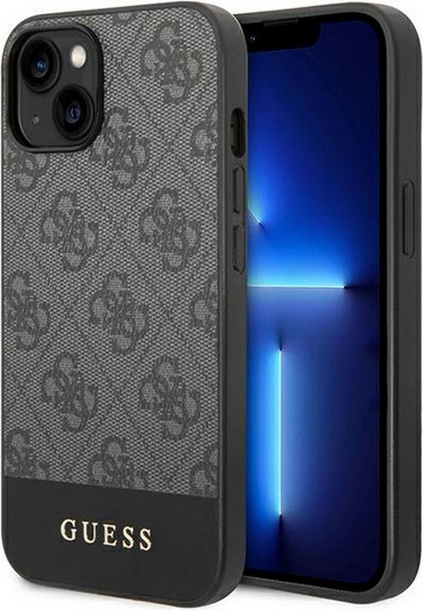 Guess 4G Stripe Back Case - Geschikt voor Apple iPhone 13 Mini (5.4") - Grijs