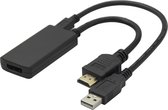 Deltaco HDMI naar DisplayPort Adapter - 4K 60Hz - 20 cm lengte - USB Stroomvoorziening - Zwart
