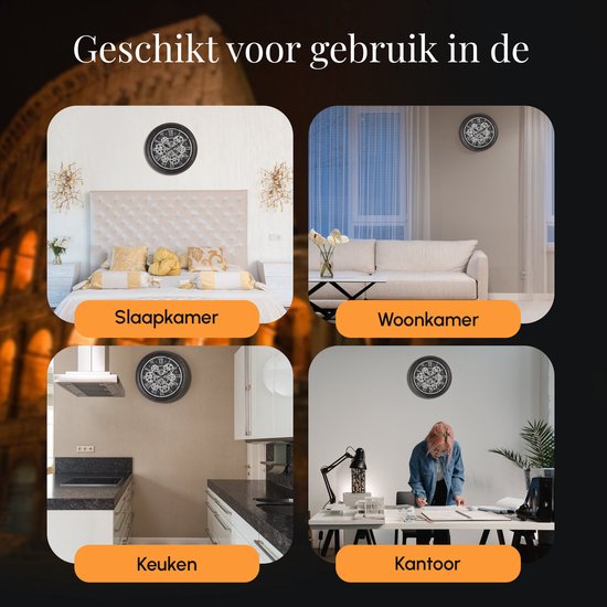 Klokken, klok, wandklok, industriële klok, radarklok, klok met tandwielen, buitenklok