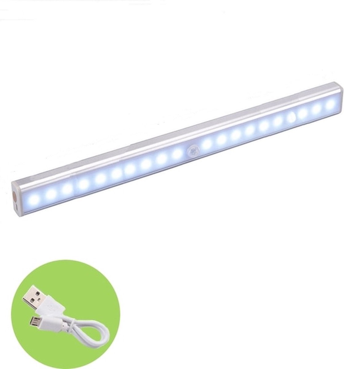 LED Lamp Met Beweging Sensor 30CM - Inclusief Type C Kabel - Nacht Lamp - Warm White - USB Oplaadbaar - Light Motion Sensor - ’merkloos’
