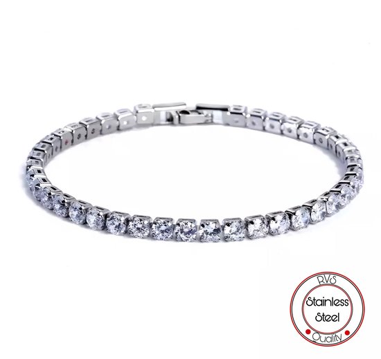 Bracelet Tennis Soraro Argent | Coffret Exclusif | Bel emballage cadeau | Couleur argent | Cadeau | Or Blanc Doré