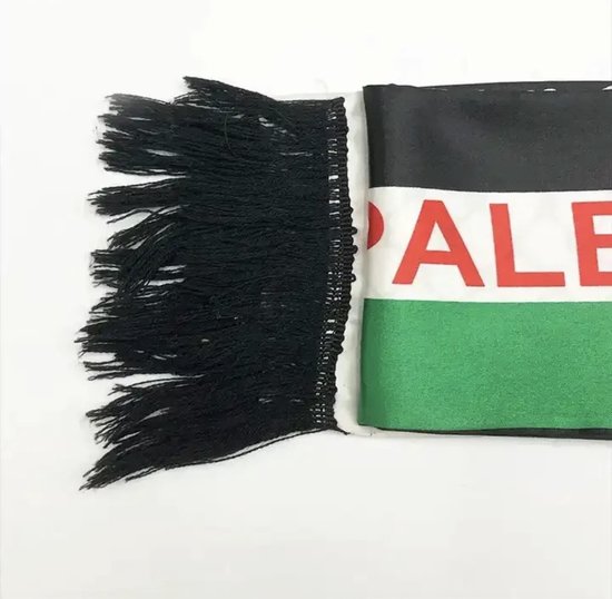 Écharpe drapeau de la Palestine, motif résille, 130x14cm | bol