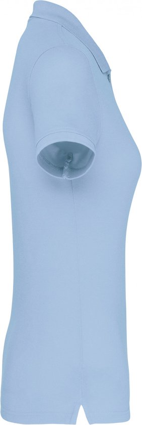 Polo Dames L WK. Designed To Work Kraag met knopen Korte mouw Sky Blue 65% Polyester, 35% Katoen