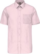 Overhemd Heren 6XL Kariban Korte mouw Pale Pink 65% Polyester, 35% Katoen
