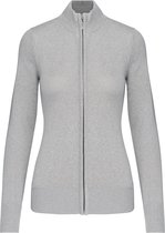 Pullover/Cardigan Dames L Kariban Rolkraag Lange mouw Grey Melange 50% Katoen, 50% Acryl