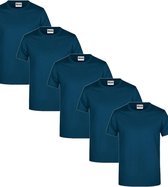 James & Nicholson Lot de 5 t- Shirts Patrol pour hommes, 100 % Katoen , col rond, T-shirts sous-vêtement taille XL