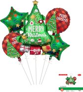 Loha-party®Merry Christmas Ballonnen Set-Kerst Ballonnen-Kerst cadeautje Folie Ballonnen-kerstboom Ballonnen-Sneeuwster-Kersrversiering-Kerst decoratie-Feestversiering-5stuks