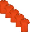James & Nicholson 5 Pack Oranje T-Shirts Heren, 100% Katoen Ronde Hals, Ondershirts Maat XL