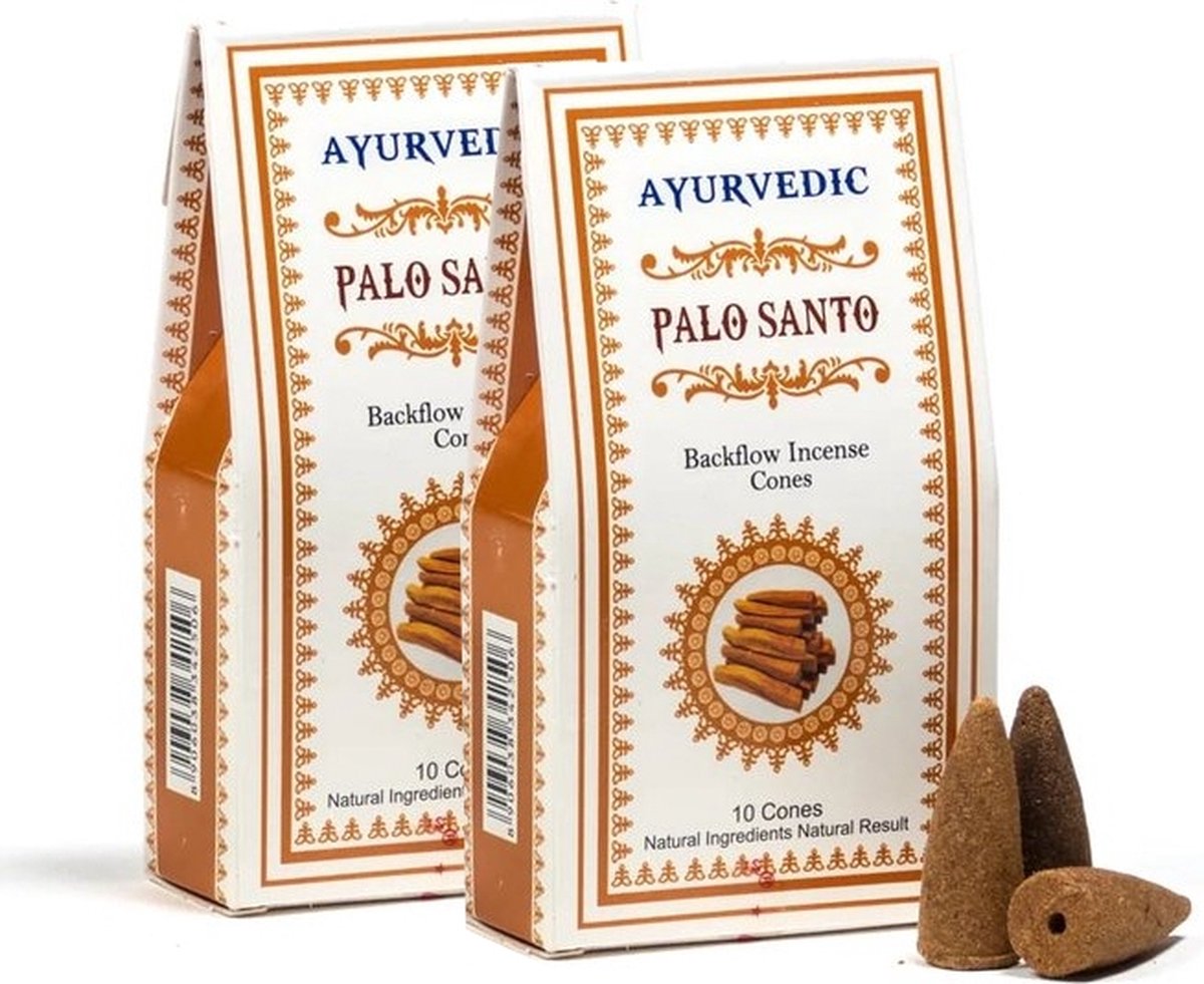 Goedkoopste Ayurvedische backflow Palo Santo wierrookkegels (2 pakjes