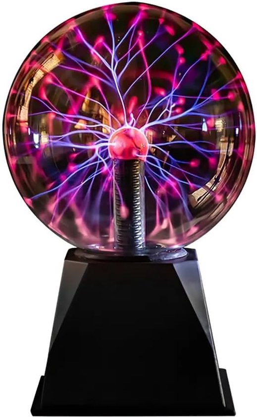 Goeco Plasma Bollicht - 13*21cm - Klein - Aanraak en Geluidsgevoelige Ionenbollamp - Magische Ballamp - Nieuwigheid Nachtverlichting Rood