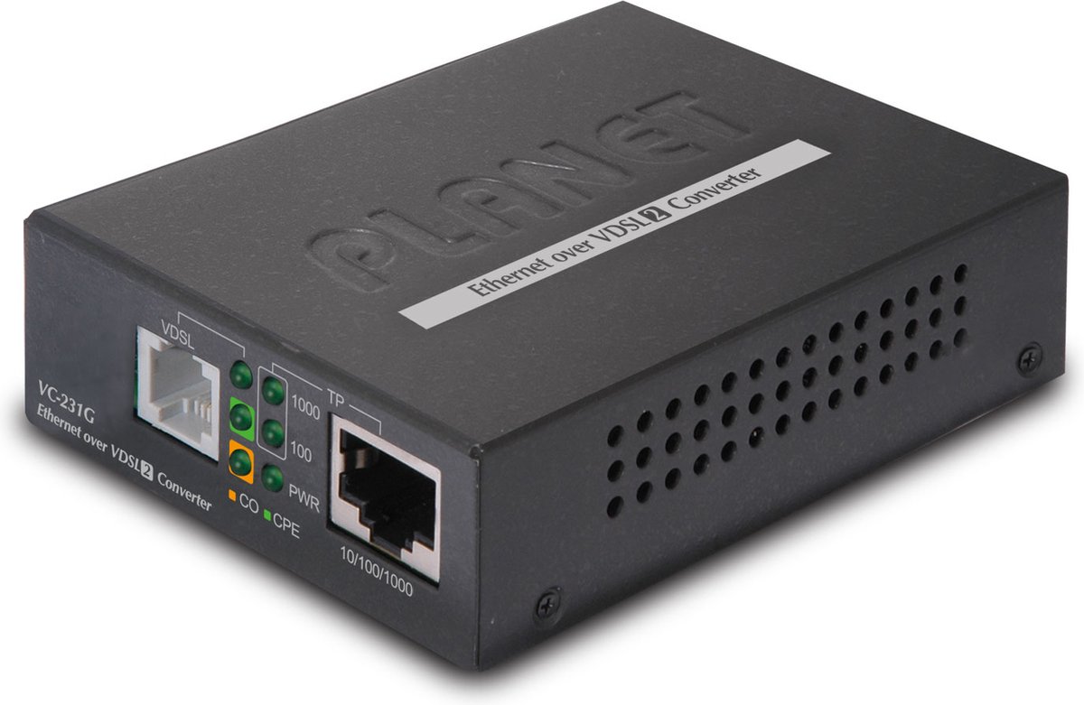 Planet VC-231G netwerk media converter 1000 Mbit/s Zwart