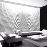 Fotobehangkoning - Behang - Vliesbehang - Fotobehang Geometrische Gang 3D - Mneme - 200 x 140 cm