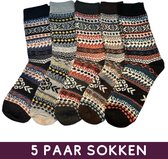 5 paar sokken met Nordic patroon - maat 38-42 - Winter sokken dames/heren - Vintage socks