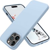 MNCdigi - Slim-fit siliconen hoesje - Lichtblauw - Geschikt voor Apple iPhone 15 Pro Max