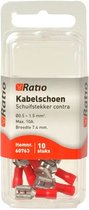 Ratio® Kabelschoen Schuifstekker contra 0,5-1,5mm² - Vlakstekker - Rood - 10st in blister