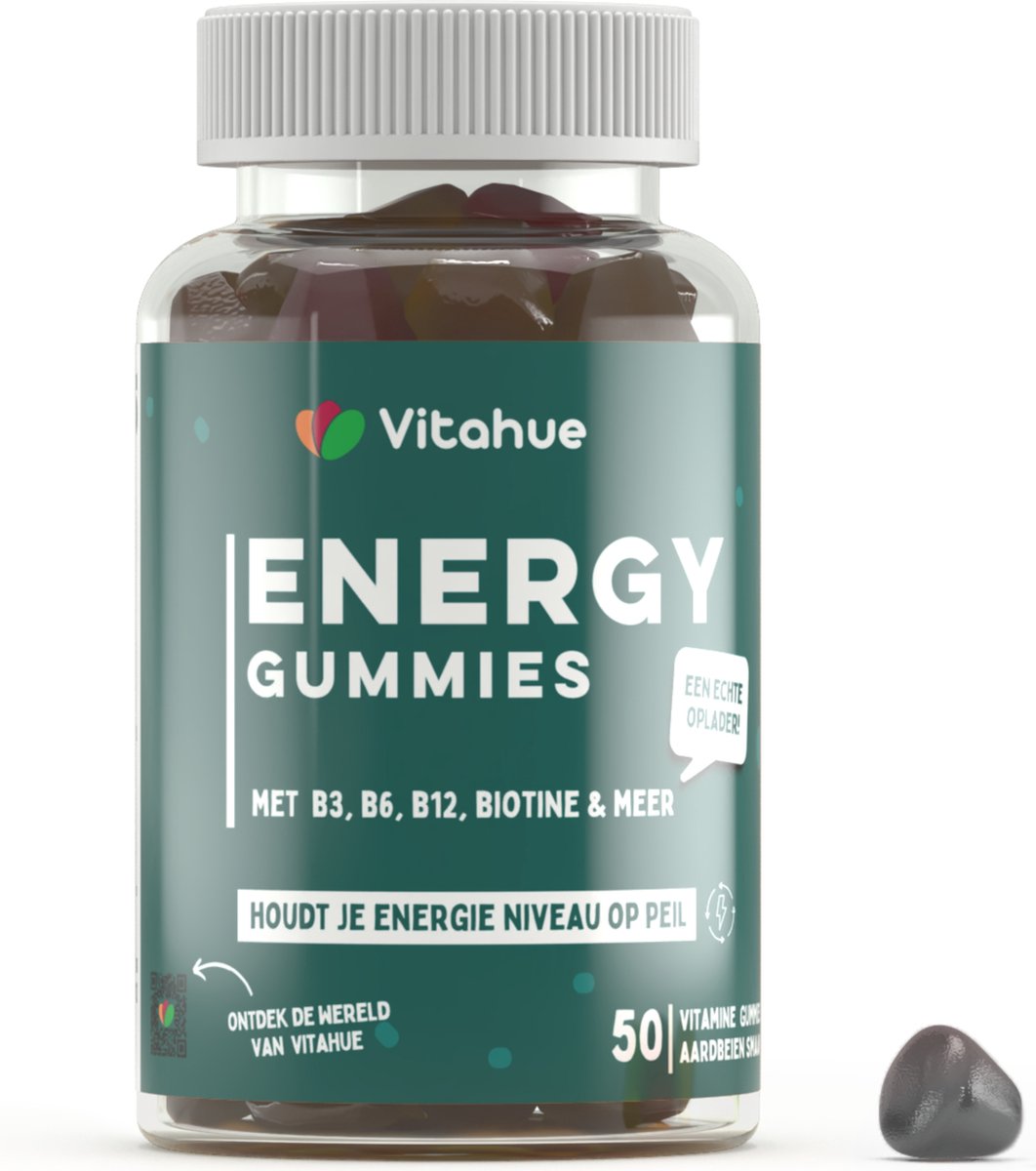 Vitahue ENERGY – Vitamine Gummies – Vitamine B – Geen pillen, capsules of poeders – B Complex – Vitamine B12 – 50 Stuks Goed Voor 1,5 Maand – Vegan & Halal