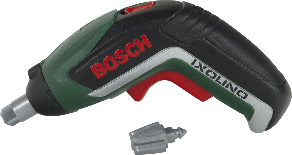 Klein Toys Bosch Ixolino II accu-schroevendraaier - 12,5x4x9 cm - incl. realistische geluids- en lichteffecten - groen rood zwart - Klein